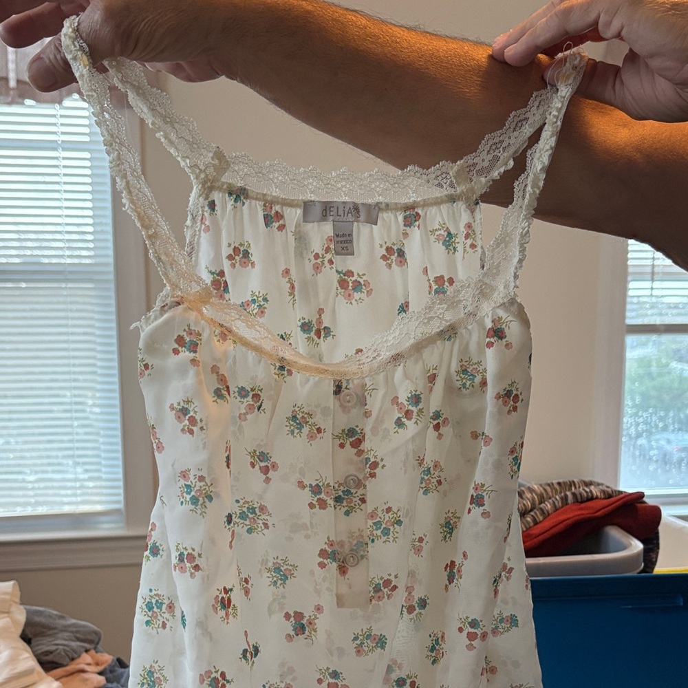dELiA*s Cream Floral Lace Chemise
